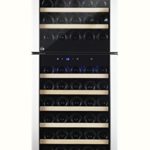 Kalamera KRC-73DZF Design Weinkühlschrank Weinflaschen Kühlschrank für bis zu 73 Flaschen (bis zu 310 mm Höhe),zwei Temperaturzonen ,5-18°C,(200 Liter, LED Bedienoberfläche, 2 Kühlzonen, Edelstahl) [Energieklasse B]